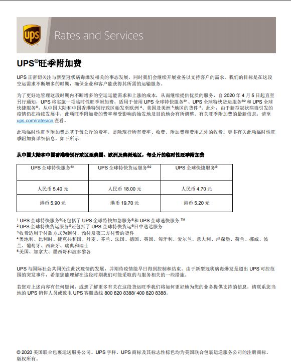停飛、破產(chǎn)、裁員,空運(yùn)費(fèi)飆升至3位數(shù)!UPS等國(guó)際快遞開(kāi)始增收“旺季附加費(fèi)”(圖14)