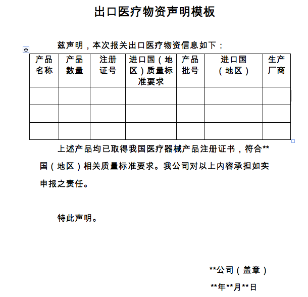 注意！4月1日起，出口測試劑醫用口罩等醫療物資須提供書面或電子聲明