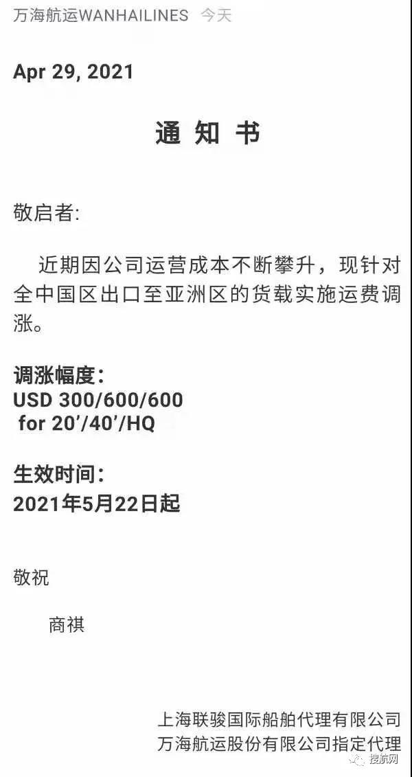 船公司宣布上調運費!今年的運價沒有最高只有更高?!(圖1)